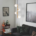 Luminária Teto Jabuticaba Vertical 4 Globos Vidro Champagne