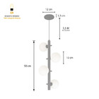 Luminária Teto Jabuticaba Vertical 4 Globos Vidro Champagne