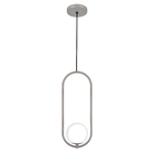 Luminária Teto Lustre Arco Globo Vidro Cozinha Mesa Prata