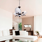 Luminária Teto Lustre Sala De Jantar Vidro Ricko 3 Lâmpadas E