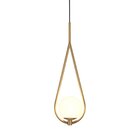 Luminária Teto Pendente Gota Dourado Globo Cama Quarto 46x14