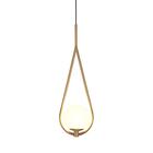 Luminária Teto Pendente Gota Dourado Globo Cama Quarto 46x14