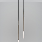 Luminária Teto Pendente Tubo Duplo Difusor Cama Sala Bronze