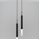 Luminária Teto Pendente Tubo Duplo Difusor Lavabo Hall Preto