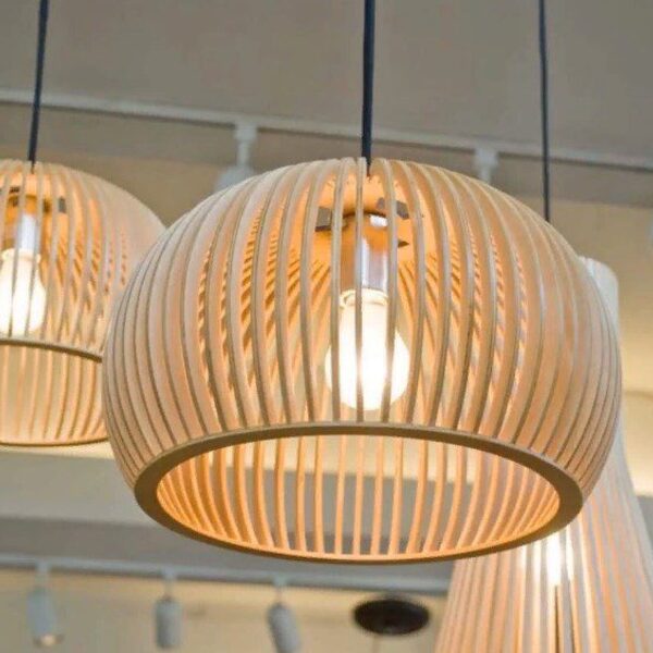 Luminária Teto Tipo Pendente Angra Mdf Completa - Preta