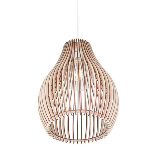 Luminária Teto Tipo Pendente Antares Mdf Completa - Mdf Cru