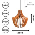Luminária Teto Tipo Pendente Aranha Mdf - Completa - Cor: Pre