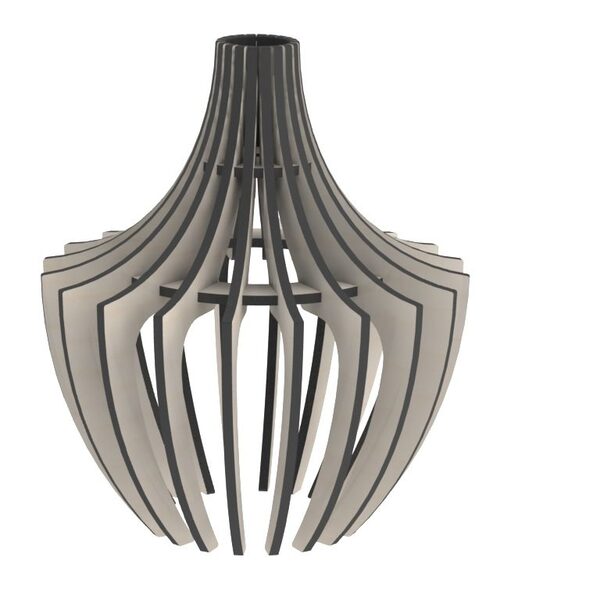 Luminária Teto Tipo Pendente Aranha Mdf - Completa - Cor: Pre