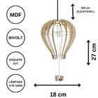 Luminária Teto Tipo Pendente Balão Mdf - Completa - Cor: Marr