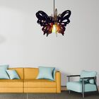 Luminária Teto Tipo Pendente Borboleta Mdf - Completa - Cor: