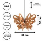 Luminária Teto Tipo Pendente Borboleta Mdf - Completa - Cor: