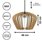 Luminária Teto Tipo Pendente Cali Mdf - Completa - Cor: Preta