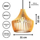 Luminária Teto Tipo Pendente Castelo Mdf - Completa - Cor: Pr