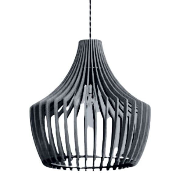 Luminária Teto Tipo Pendente Castelo Mdf - Completa - Cor: Pr