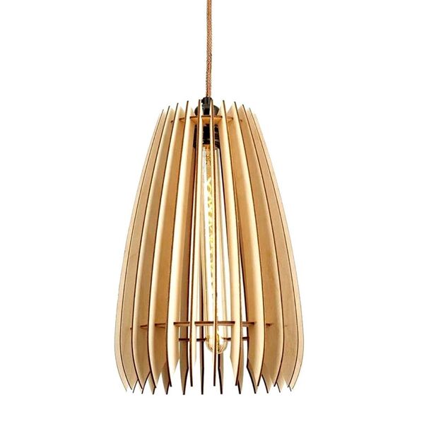 Luminária Teto Tipo Pendente Cometa Mdf - Completa