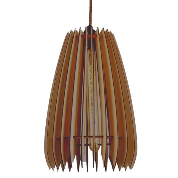 Luminária Teto Tipo Pendente Cometa Mdf - Completa - Cor: Mar