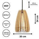 Luminária Teto Tipo Pendente Cometa Mdf - Completa - Cor: Mar