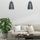 Luminária Teto Tipo Pendente Cometa Mdf - Completa - Cor: Pre