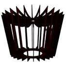 Luminária Teto Tipo Pendente Coroa Mdf Completa - Preta