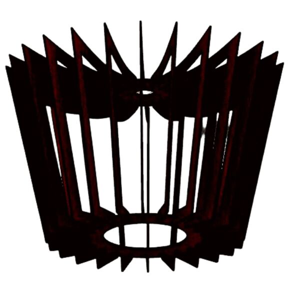 Luminária Teto Tipo Pendente Coroa Mdf Completa - Preta