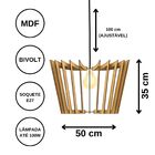 Luminária Teto Tipo Pendente Coroa Mdf Completa - Preta
