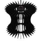 Luminária Teto Tipo Pendente Curva Mdf - Completa - Cor: Preta