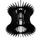 Luminária Teto Tipo Pendente Curva Mdf - Completa - Cor: Preta