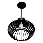 Luminária Teto Tipo Pendente Decanter Mdf Completa - Preta