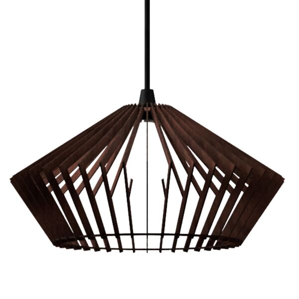 Luminária Teto Tipo Pendente Dejavu Mdf Completa - Marrom