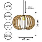 Luminária Teto Tipo Pendente Deusa Mdf Completa - Mdf Marrom