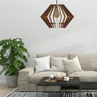 Luminária Teto Tipo Pendente Diamante Mdf Completa - Mdf Marr