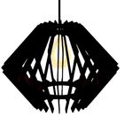 Luminária Teto Tipo Pendente Diamante Mdf Completa - Preta