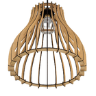 Luminária Teto Tipo Pendente Em Mdf - Completa