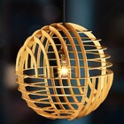 Luminária Teto Tipo Pendente Em Mdf - Completa