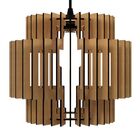 Luminária Teto Tipo Pendente Em Mdf - Completa