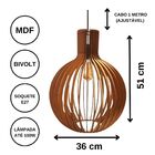 Luminária Teto Tipo Pendente Em Mdf - Completa