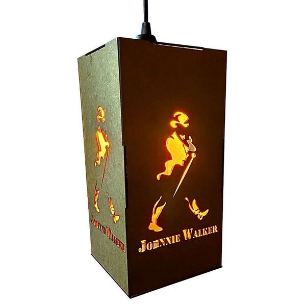 Luminária Teto Tipo Pendente Em Mdf - Completa