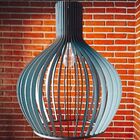 Luminária Teto Tipo Pendente Em Mdf - Completa - Cor: Cinza