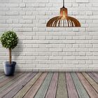 Luminária Teto Tipo Pendente Em Mdf - Completa - Cor: Marrom