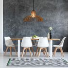 Luminária Teto Tipo Pendente Em Mdf - Completa - Cor: Marrom