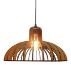 Luminária Teto Tipo Pendente Em Mdf - Completa - Cor: Marrom