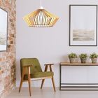 Luminária Teto Tipo Pendente Em Mdf - Completa - Cor: Preta