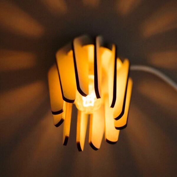 Luminária Teto Tipo Pendente Em Mdf - Completa - Cor: Preta