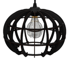 Luminária Teto Tipo Pendente Em Mdf - Completa - Cor: Preta