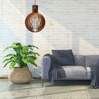 Luminária Teto Tipo Pendente Em Mdf - Completa - Cor: Preta