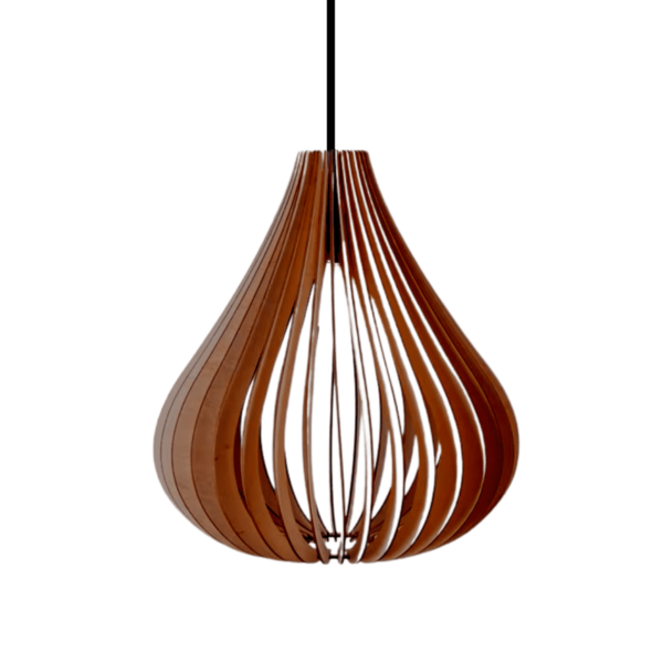 Luminária Teto Tipo Pendente Em Mdf Mesquita Completa - Marrom