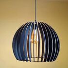 Luminária Teto Tipo Pendente Em Mdf Universo - Completa Preta