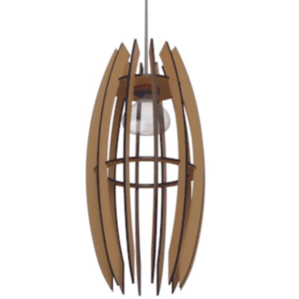 Luminária Teto Tipo Pendente Espinhos Mdf - Completa - Cor: M