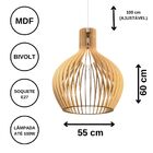 Luminária Teto Tipo Pendente Estocolmo Mdf - Completa - Cor: