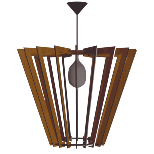 Luminária Teto Tipo Pendente Fantasy Mdf Completa - Marrom